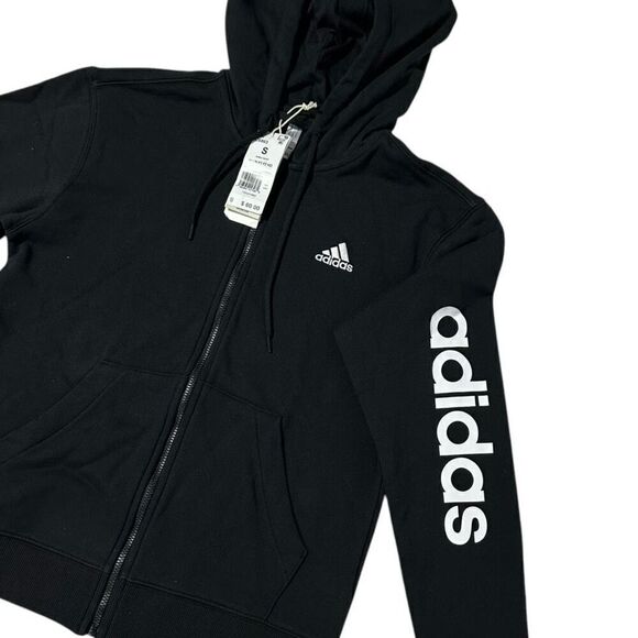 Adidas Women's Essentials Logo Full-zip Hoodie Size Small - Picture 8 of 11